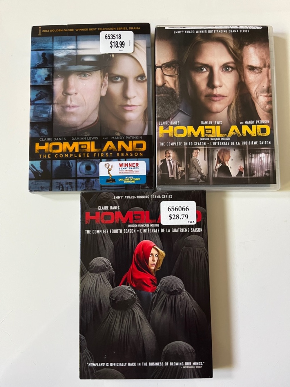 Homeland TV Series Complete Seasons 1, 3 & 4 - Claire Danes